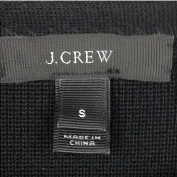 J.Crew 100% Merino Wool Leather Pocket Tunic Sweater Black Longline Style 02624 - Picture 14 of 16